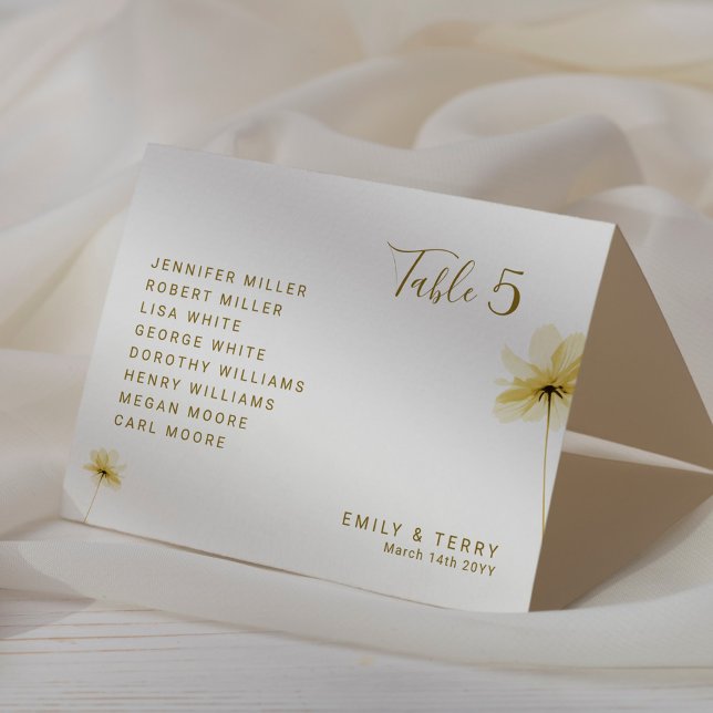 The Golden Hour Grace Photo & Floral Wedding Table Number (Creator Uploaded)