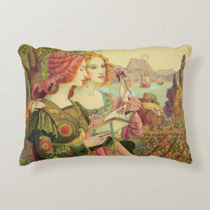 The Golden Legend, 1897, from 'L'Estampe Moderne', Decorative Cushion