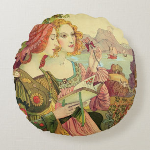 The Golden Legend, 1897, from 'L'Estampe Moderne', Round Cushion