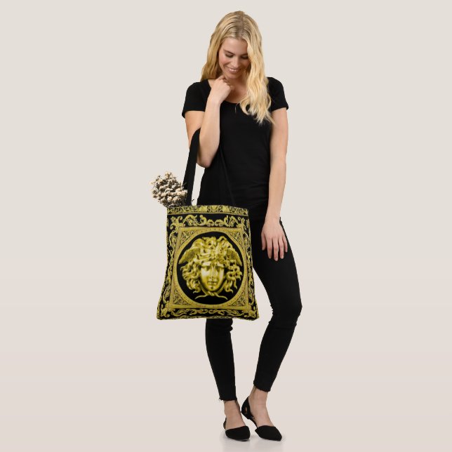 The Golden Medusa Tote Bag (On Model)