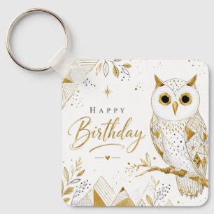 The Golden Owl's Wise Wishes Key Ring