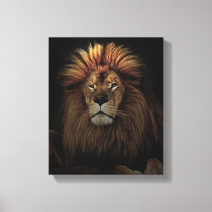 The Golden Proud Lion Africa Canvas Print