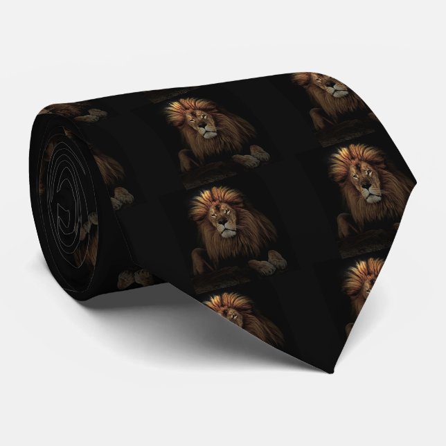 The Golden Proud  Lion Africa Tie (Rolled)