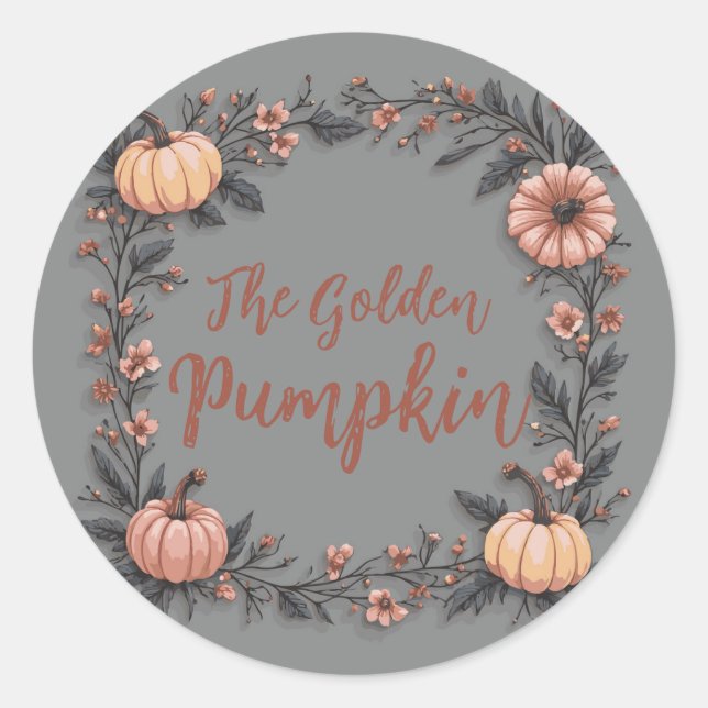 The Golden Pumpkin Classic Round Sticker (Front)