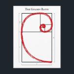 The Golden Ratio - Fibonacci Spiral Postcard<br><div class="desc">In mathematics, two quantities are in the golden ratio if their ratio is the same as the ratio of their sum to the larger of the two quantities. In its algebraic expression, the Greek letter phi represents the golden ratio. The golden ratio is also called the golden mean or golden...</div>