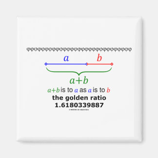 The Golden Ratio (Mathematics 1.6180339887) Magnet