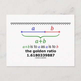 The Golden Ratio (Mathematics 1.6180339887) Postcard