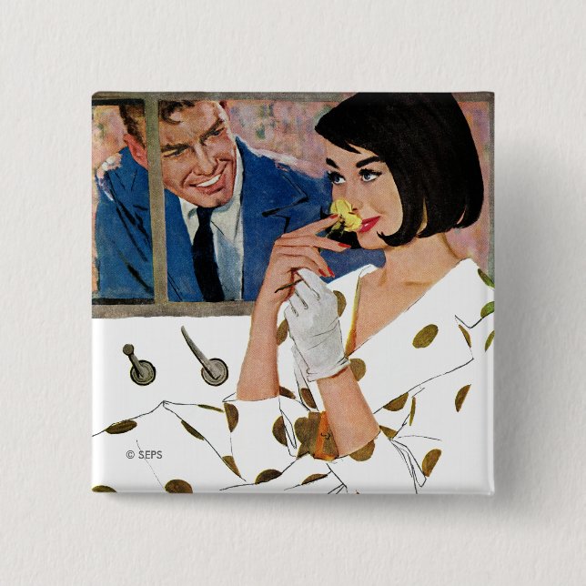 The Golden Rose 15 Cm Square Badge (Front)