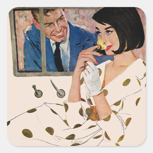 The Golden Rose Square Sticker (Front)