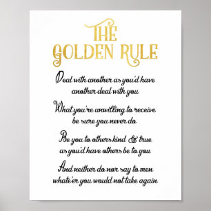 The Golden Rule Poster - Do Unto Others Proverb