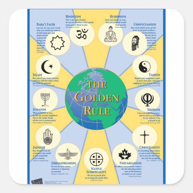 The Golden Rule Poster Square Sticker (Front)