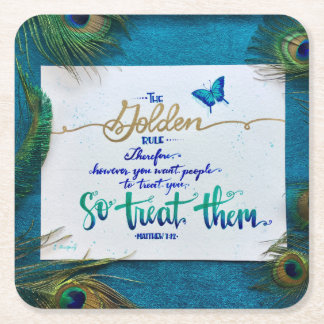 The Golden Rule! Square Paper Coaster