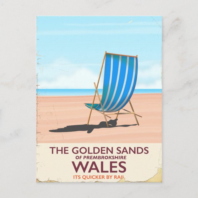 The Golden Sands of Pembrokeshire,Wales Postcard (Front)