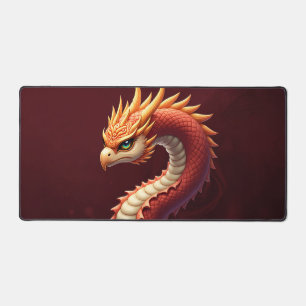 The golden serpent dragon. desk mat