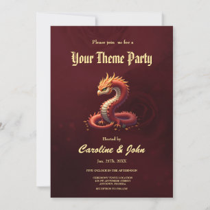 The golden serpent dragon. invitation
