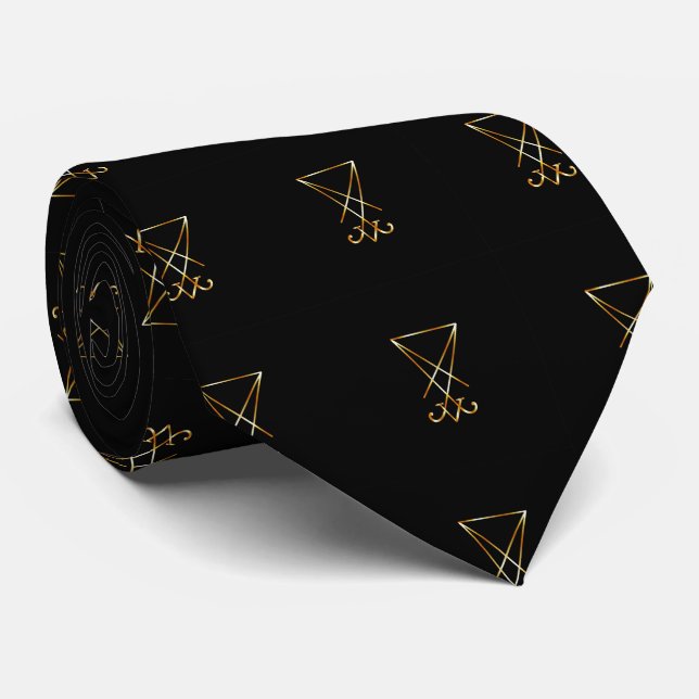 The golden sigil of Lucifer Tie (Rolled)
