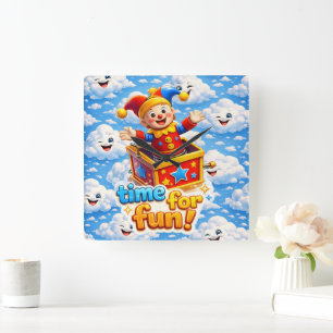 The golden toy box nursery wall clock