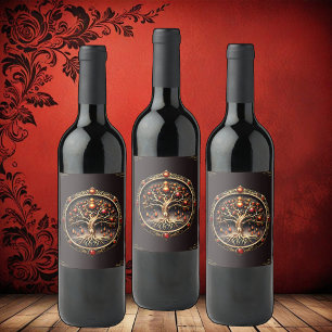 The golden tree of life of mysticism wine label
