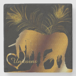 The Golden Unicorn Stone Coaster