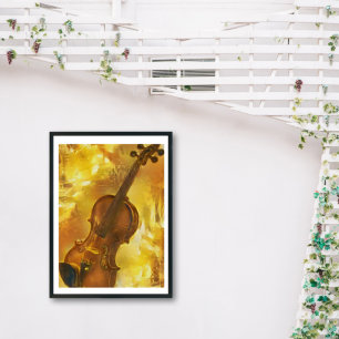 The Golden Violin Artistic AI Rendering Poster