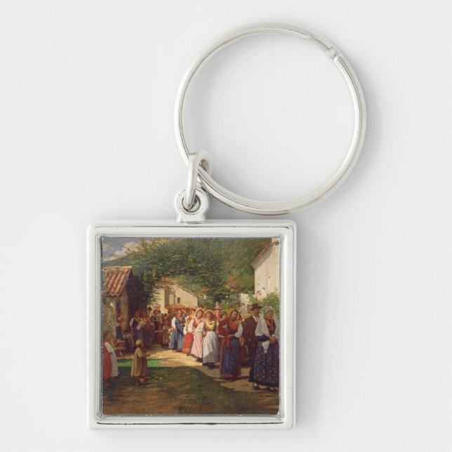 The Golden Wedding (oil on canvas) Key Ring (Front)