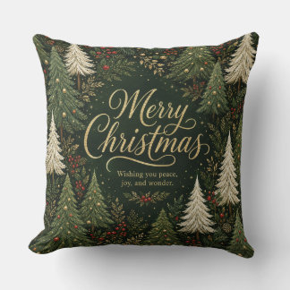The Golden Yuletide Forest Cushion