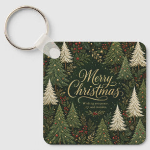 The Golden Yuletide Forest Key Ring