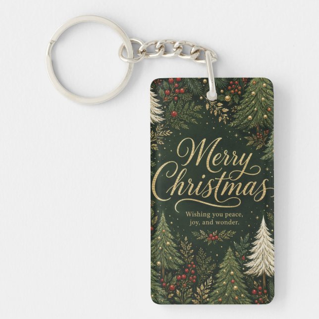 The Golden Yuletide Forest Key Ring (Front)