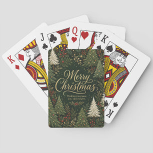 The Golden Yuletide Forest Playing Cards