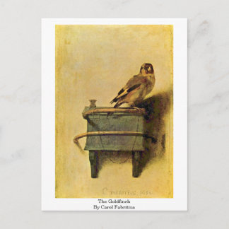 The Goldfinch. By Carel Fabritius Postcard