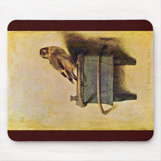 The Goldfinch., Puttertje  By Carel Fabritius Mouse Mat (Front)