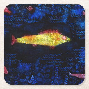 The Goldfish, Paul Klee Square Paper Coaster