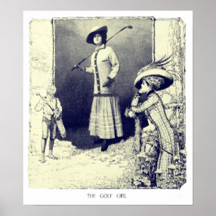 The Golf Girl Vintage 1909 Golf Print