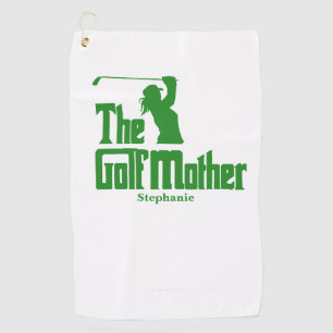 The Golf Mother With Name Funny Golf Theme Towel
