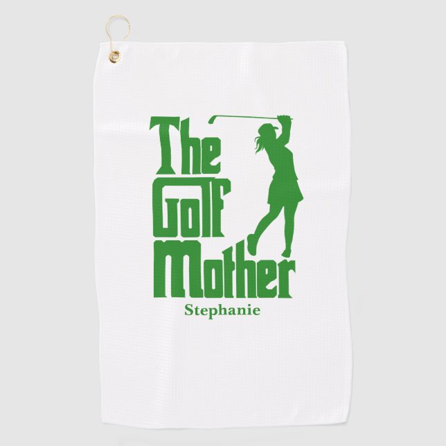 The Golf Mother With Name Funny Golf Theme Towel (Front)