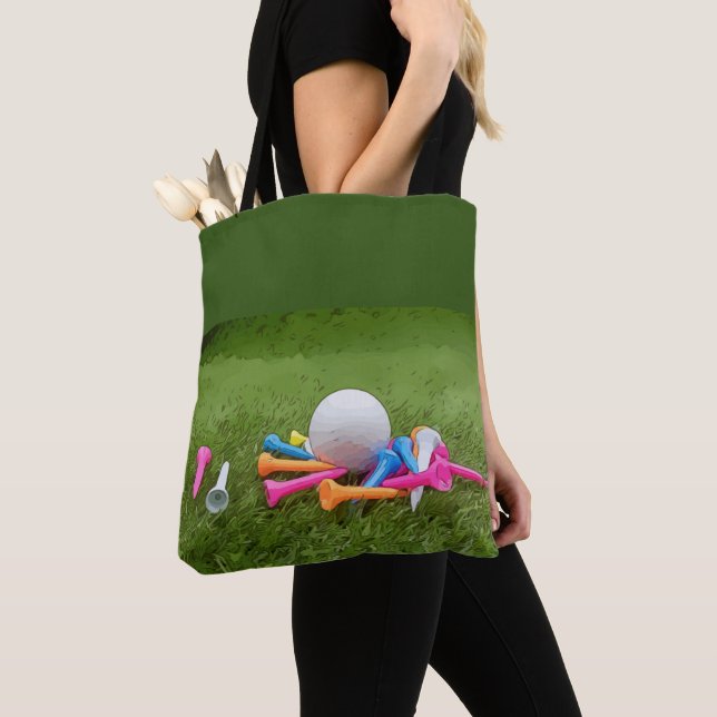 The Golf That Refreshes golf ball & colourful tees Tote Bag (Close Up)