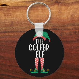 The Golfer Elf Golf Family Matching Christmas Key Ring