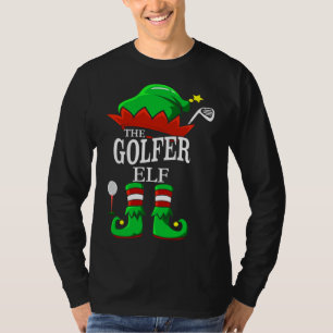 The Golfer Elf Matching Group Family Christmas Gif T-Shirt