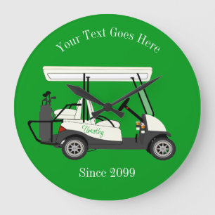 The Golfer Golf Cart Wall Clock