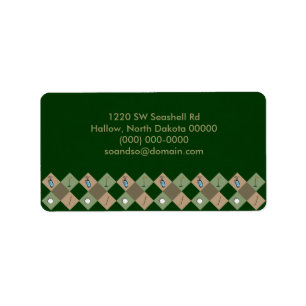 The Golfer Pattern Address Label