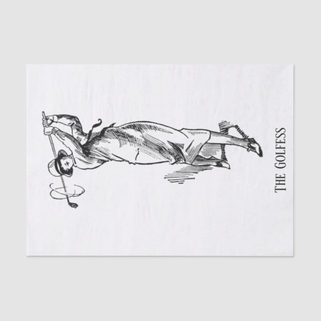 'The Golfess' Vintage Lady Golfer Tissue Paper (Front)