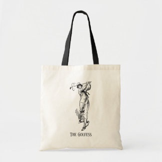 'The Golfess' Vintage Lady Golfer Tote Bag