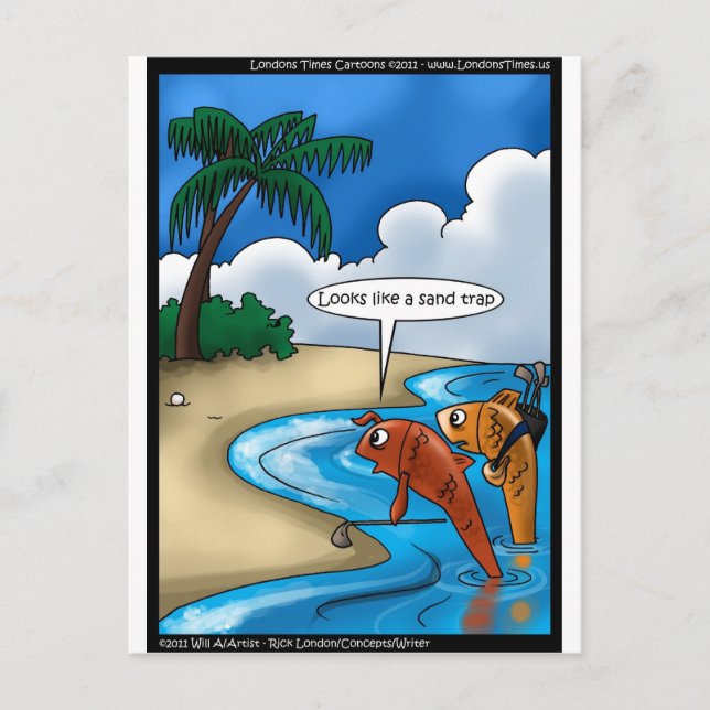 The Golfing Fish Funny Tees Cards & Other Gifts (Front)