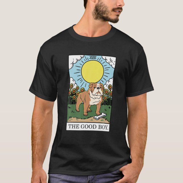 The Good Boy Bulldog Aesthetic Tarot Card Puppy Lo T-Shirt (Front)