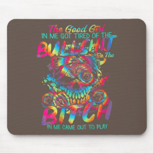 The Good Girl In Me Tattoo Skull Rose Mouse Mat