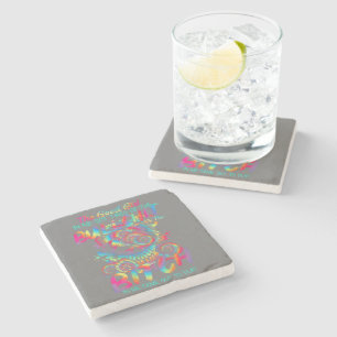 The Good Girl In Me Tattoo Skull Rose Stone Coaster