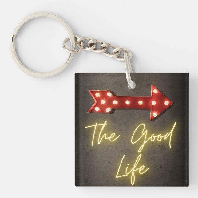 The Good Life Neon Arrow  Key Ring (Front)