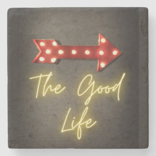 The Good Life Neon Arrow Stone Coaster