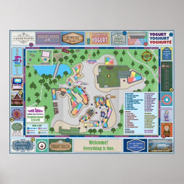 The Good Place Town Square Map Poster (Front)