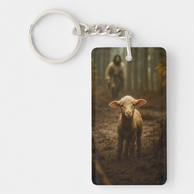 The Good Shepherd and the Lost Lamb – Jesus & Lamb Key Ring (Front)